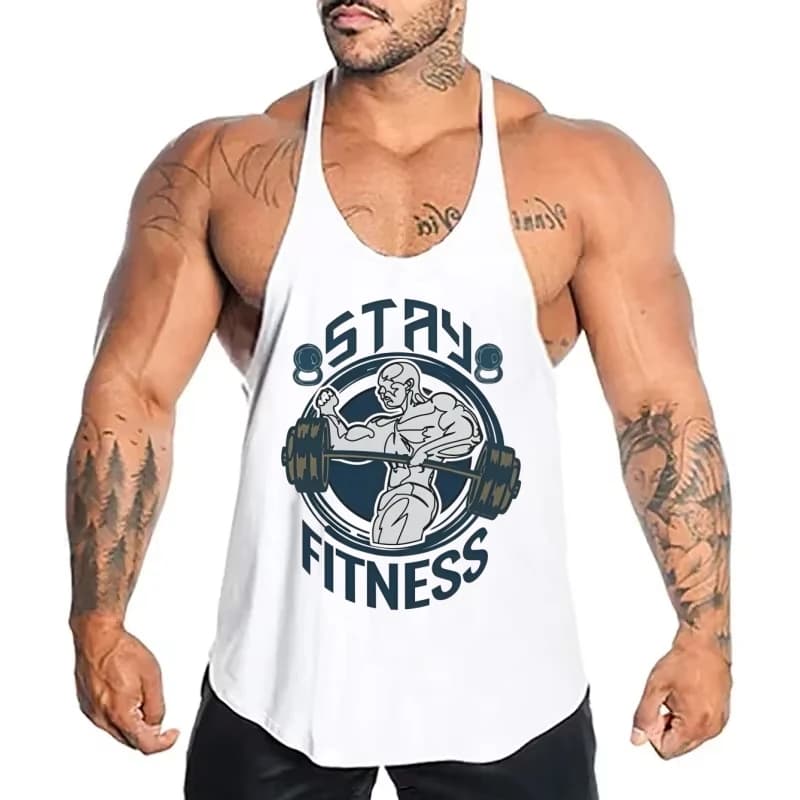 Canottiera da palestra per uomo, canotta fitness senza maniche, gilet da bodybuilding, abbigliamento sportivo per sollevamento pesi durevole e traspirante