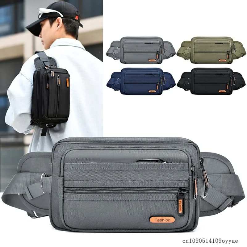 Marsupio Impermeabile da Uomo, Borsa a Tracolla Sportiva alla Moda, Marsupio Unisex Casual, Borsa da Cintura per Uomo