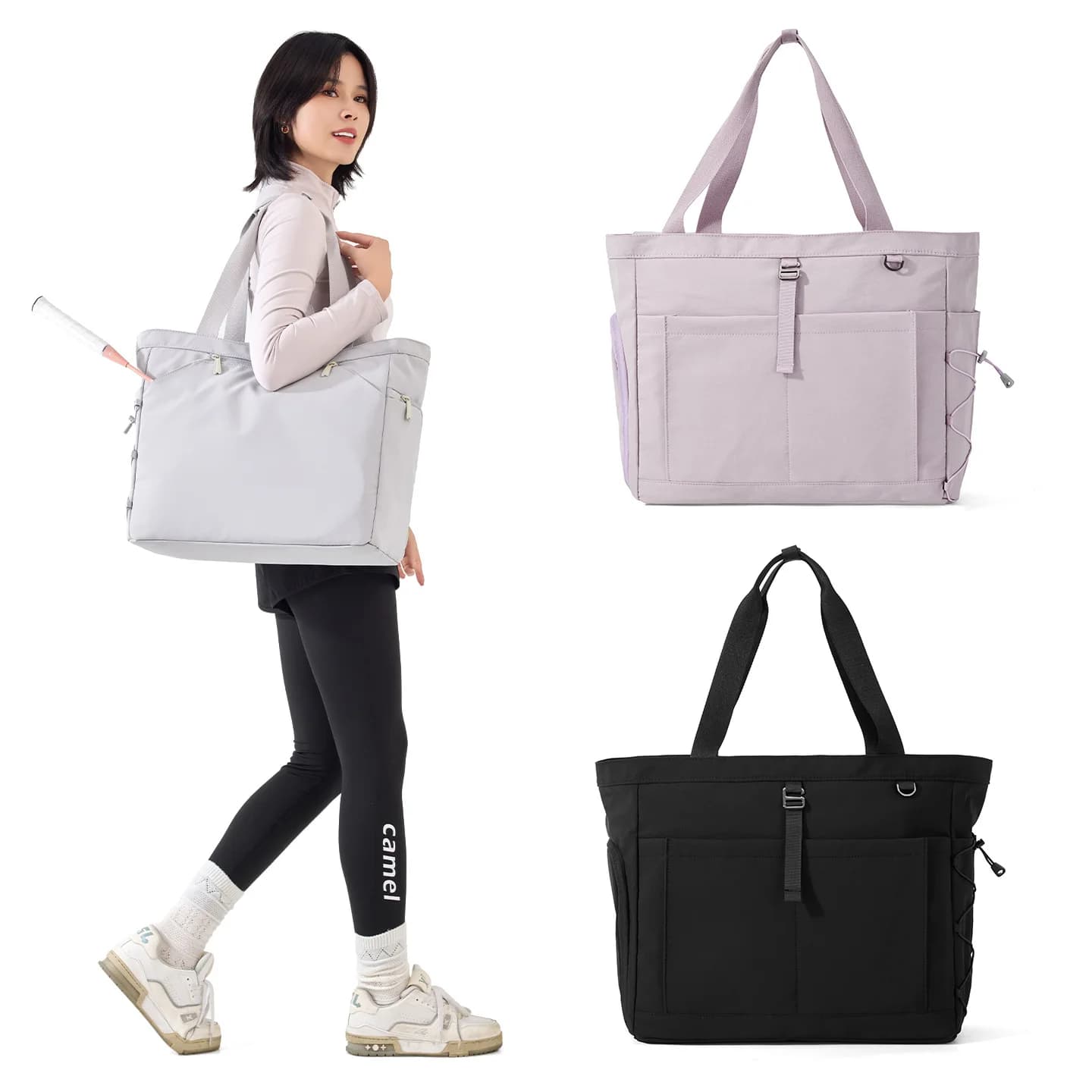 Large Capacity Tennis Bag Dedicated Ventilated Shoe Pocket Badminton Bag Water-Resistant Tote Sports Bag Racquet Bag