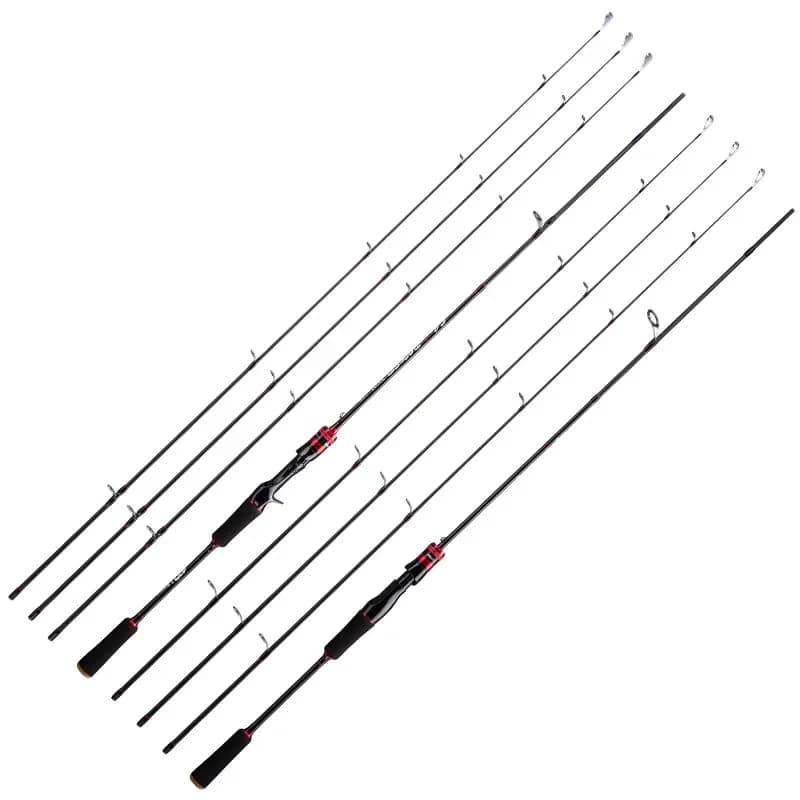 Set Canna da Pesca in Fibra di Carbonio con Manico Dritto, Mulinello da Casting e Spinning, 2-3m, per Pesca Dura