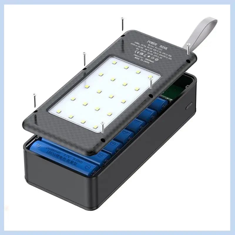 MLGB-18650 Custodia per batteria Power Bank QC3.0 15W PD Carica rapida 21X18650 Scatola di immagazzinaggio batteria 15W Carica wireless Shell