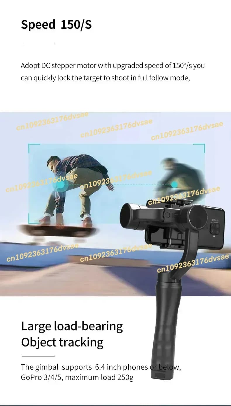 NUOVO F6 Stabilizzatore Selfie Stick Staffa di bilanciamento a tre assi Way 3 assi Giunto universale Videocamera Video Selfie Stick