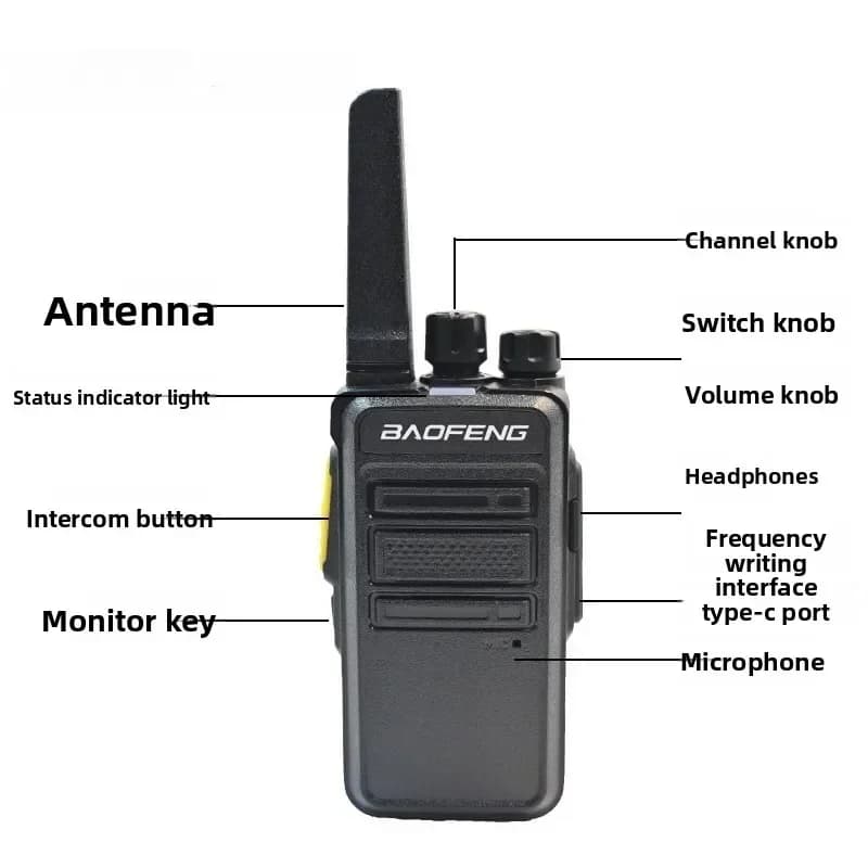 Ricetrasmettitore Portatile BAOFENG V12D Durevole con Abbinamento di Frequenza a Un Tocco per Hotel, Sicurezza e Cantieri