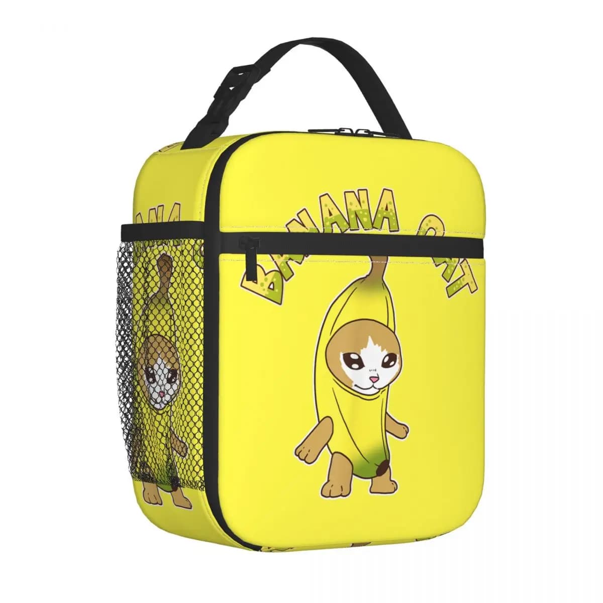 Kitten Banana Cat Meme Insulated Lunch Bags Food Bag Reusable Thermal Cooler Lunch Boxes For School Office
