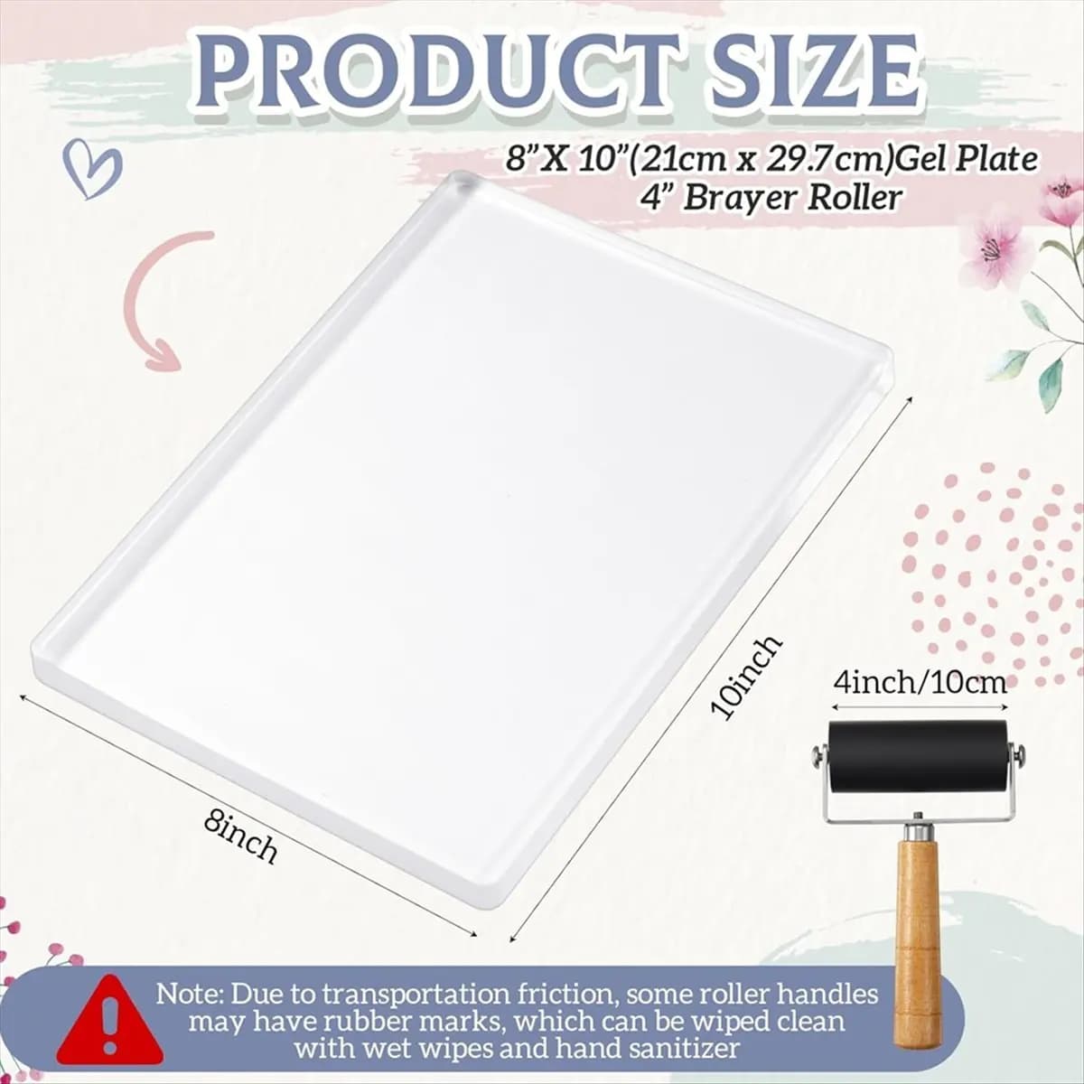 KSOL 8 X 10 Inch Gel Printing Plate Kit, Complete Monoprinting Set with Brayer, Acrylic Paint,Paper and Tools for Card Making