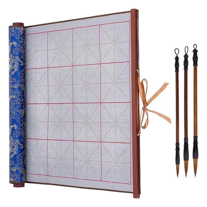 NEW-Reusable Water Writing Magic Cloth Inkless Chinese Calligraphy Set Of 3 Traditional Calligraphy Writing Brush Pens