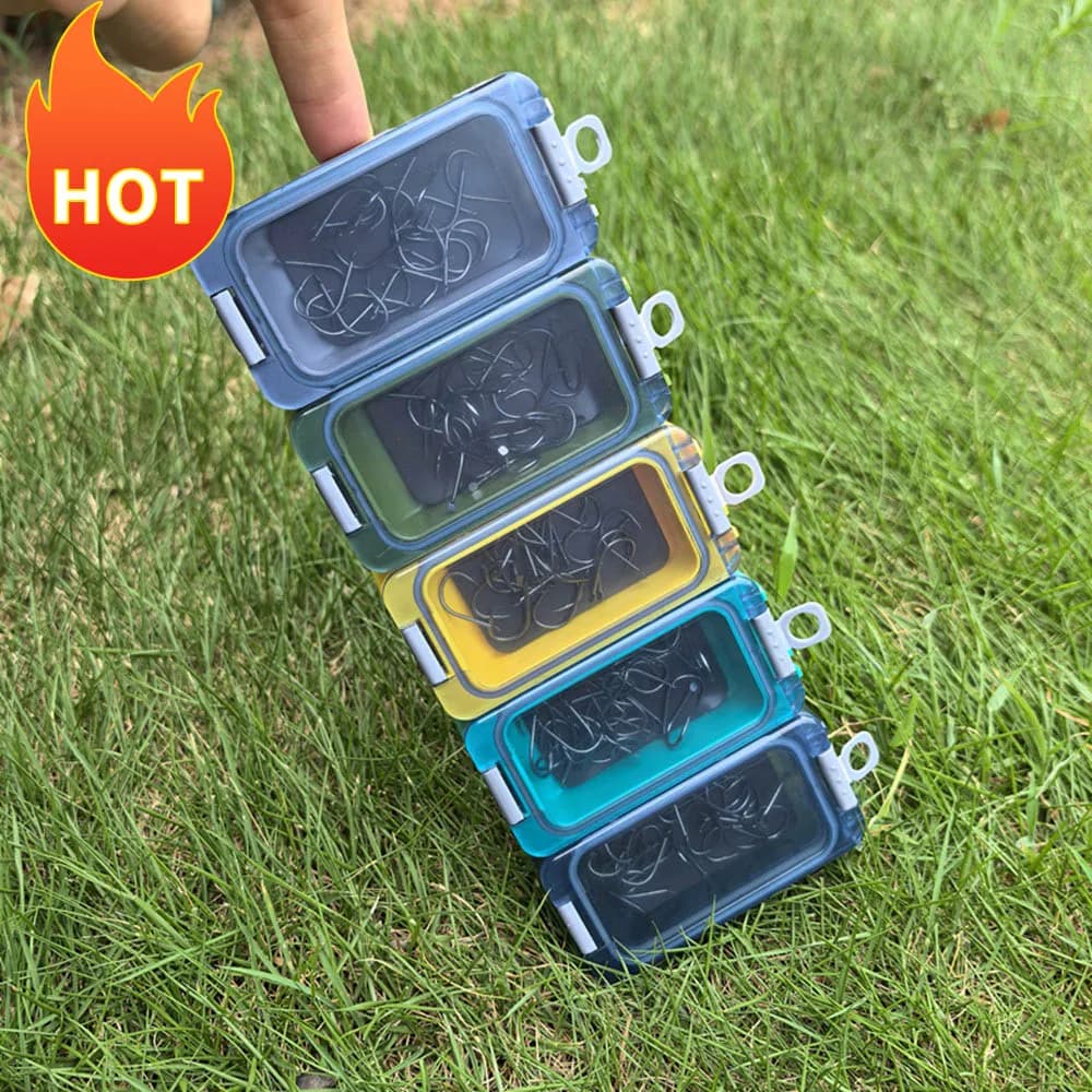 Waterproof equipment box, portable organizer with set of equipment to store plastic objects - Mini fishing box with useful baits, containers