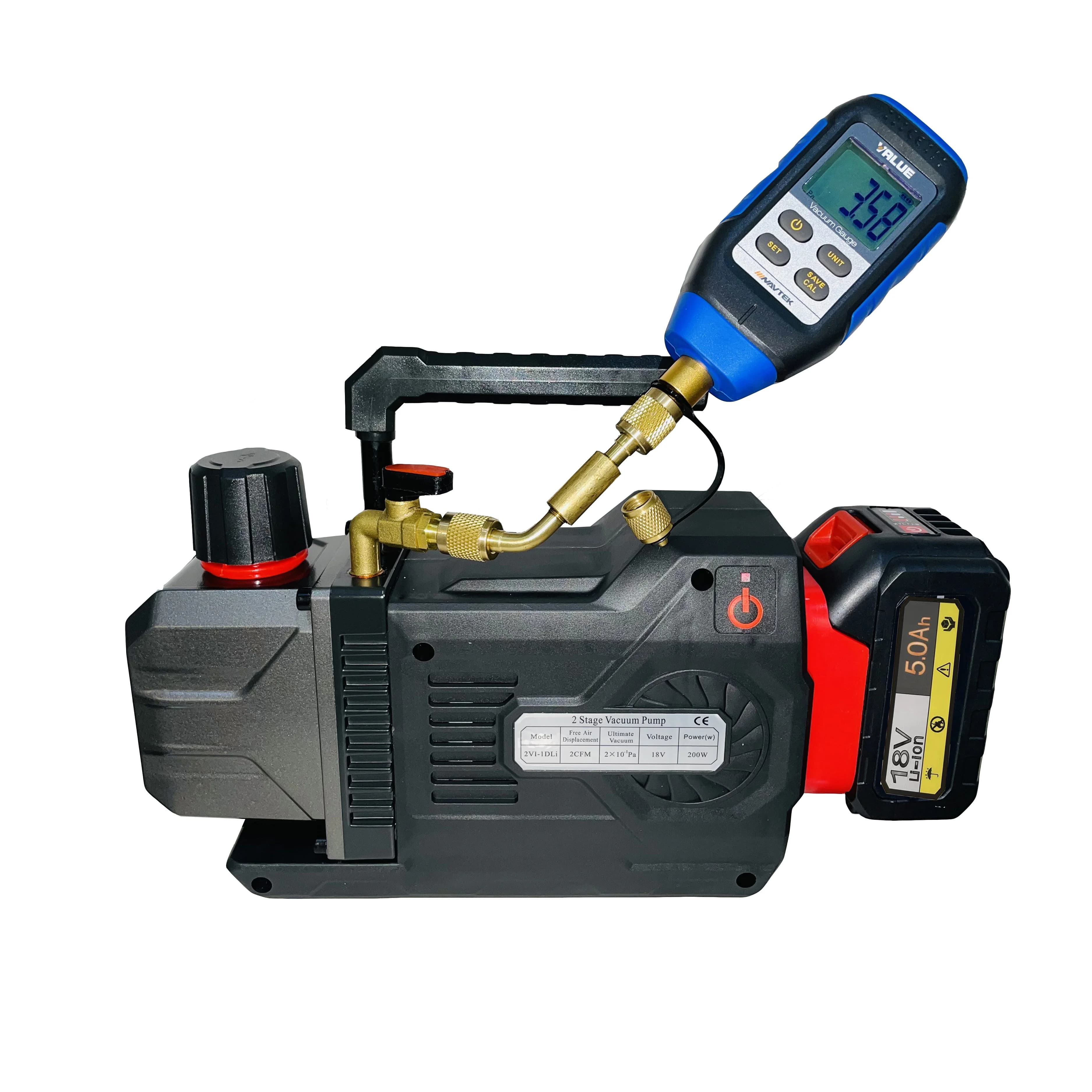 R32 Mini 18V DC Cordless Battery Powered High Pressure Vacuum Pump Brushless Motor 150-200W for Car Air Conditioner and Home Use