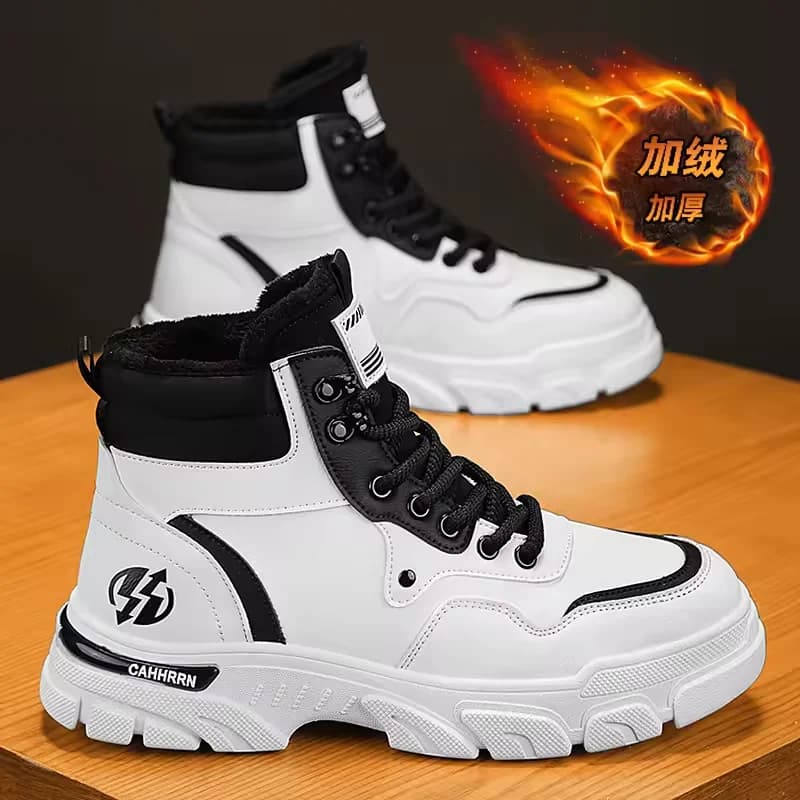 Pelliccia calda stivali da uomo neve inverno scarpe casual in pelle caviglia cowboy combattimento moto Chelsea escursionismo all'aperto designer di lusso