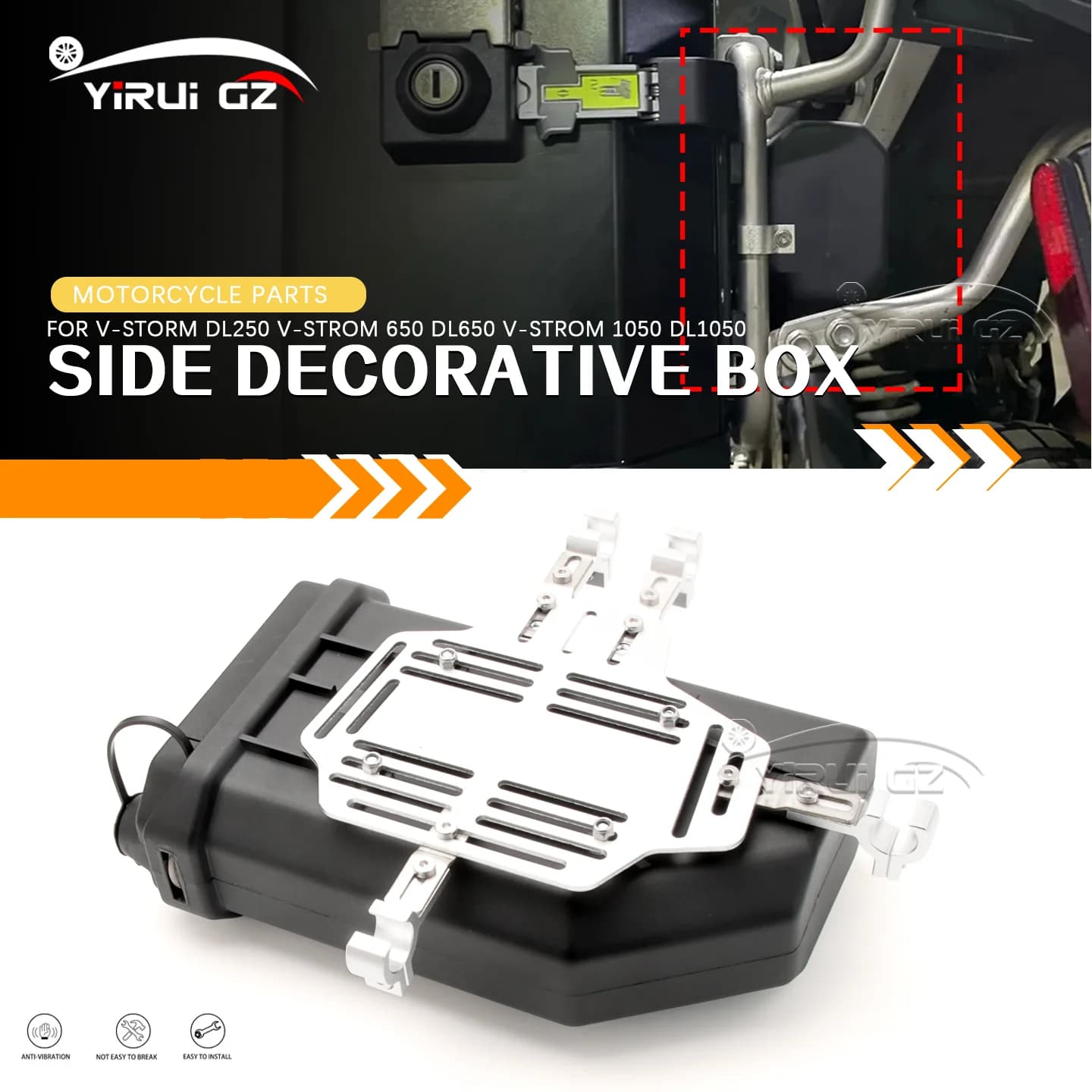 Toolbox FOR Suzuki V-Storm DL 250 650 Tool Box Waterproof Side Decorative Box First-aid/Breakdown kit Toolbox DL650 1050 DL 1050