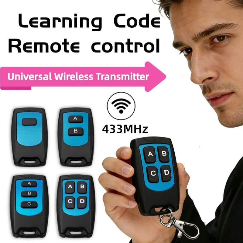 Universal wireless remote control RF 433MHz with EV1527 learning code for universal remote control for garage gate and keychain