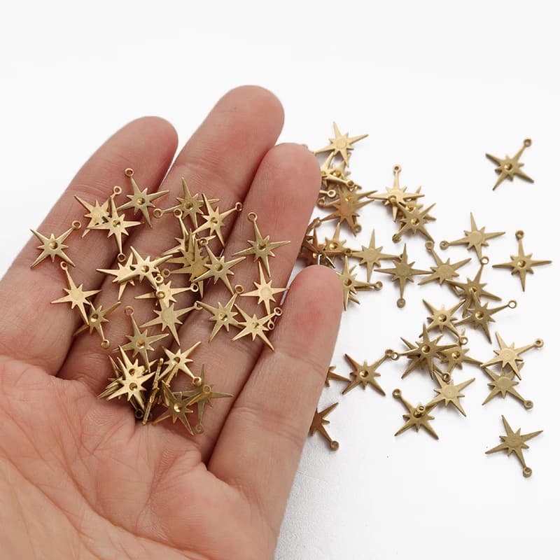 50 pz/borsa Ottone Stella Geometria Pendenti E Ciondoli Ciondolo Per Gioielli FAI DA TE Orecchini Collane Bracciale Artigianato Fatti A Mano Che Fanno I Risultati