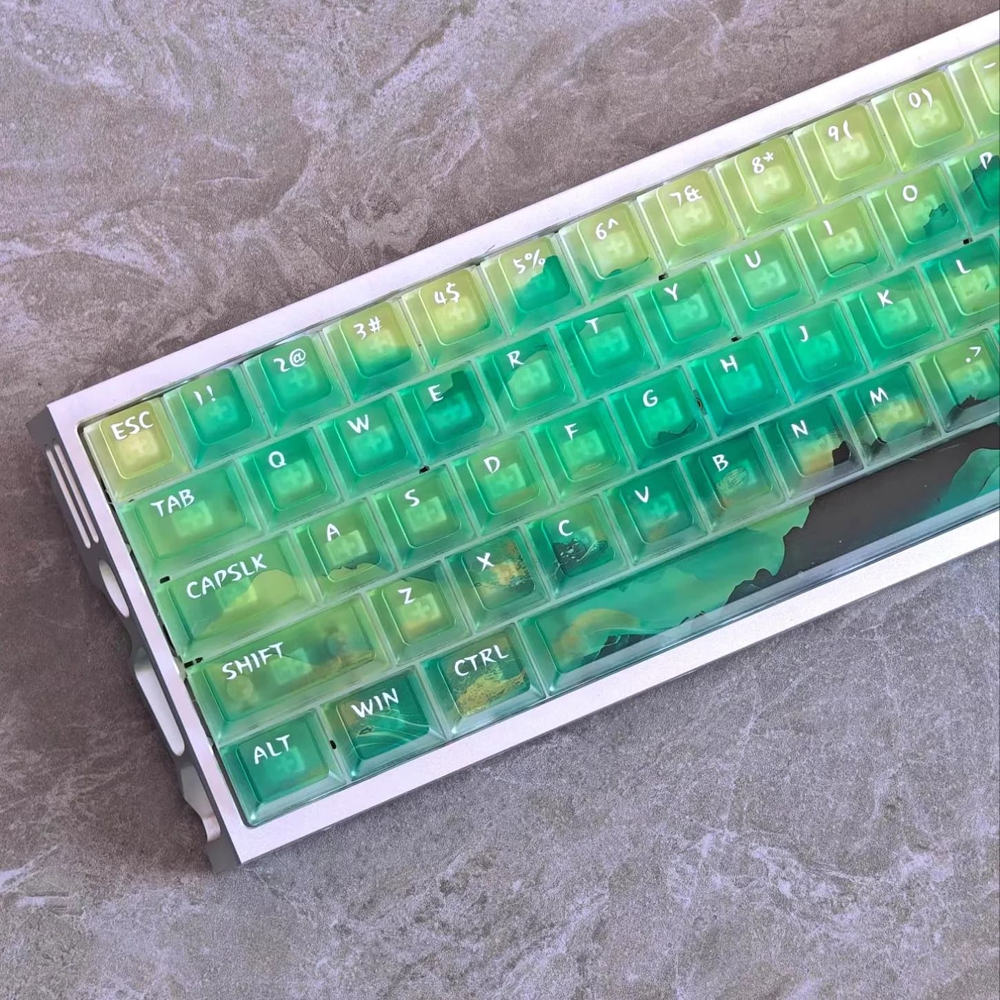 Kit portachiavi trasparente Cherry Green Moss Mist PC 115 Key Cap 61/75/87/104/108 Tastiera meccanica