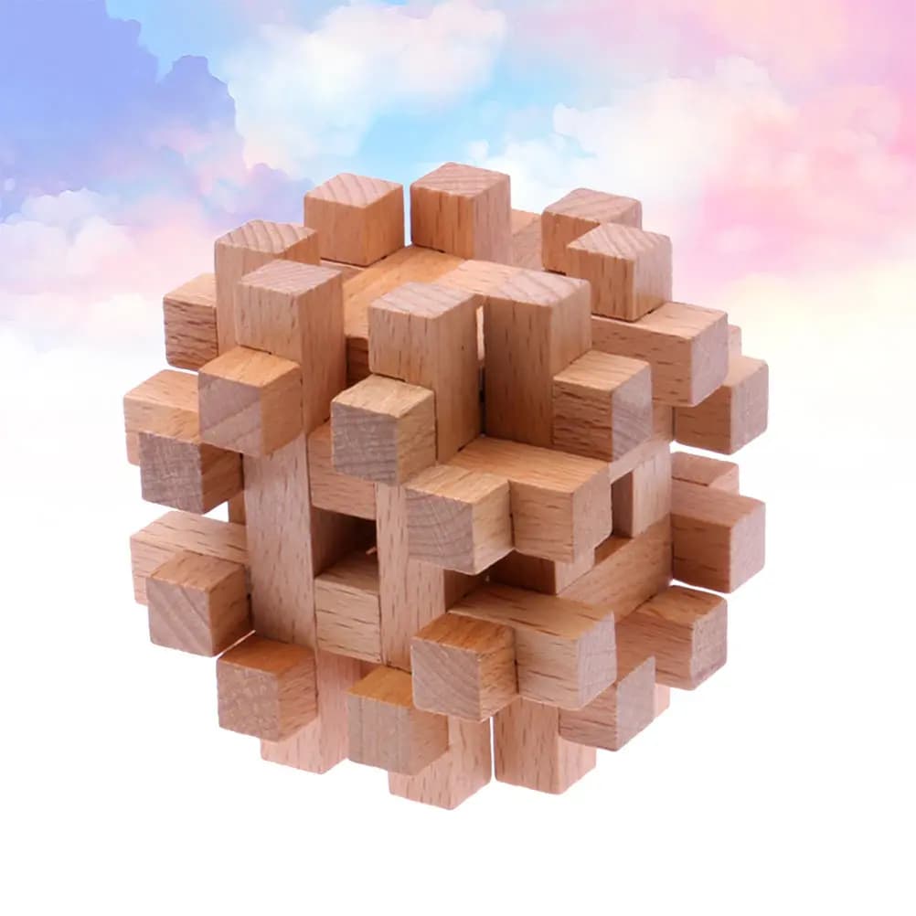 1 Pezzo Rompicapo in Legno Kongming Lock, Gioco Educativo Intelligente, Puzzle di Luban Intrecciato per Bambini e Adulti