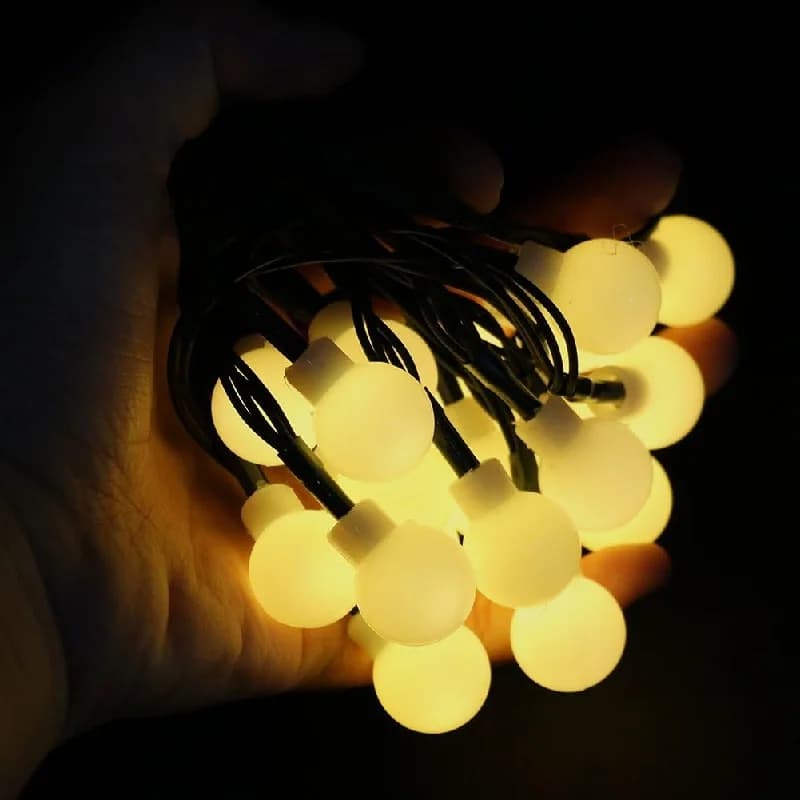 Globo impermeabile Sfere di cristallo Lucine Luci a stringa solare 50LED Outdoor 8 modalità Decorazione per feste di matrimonio Natale