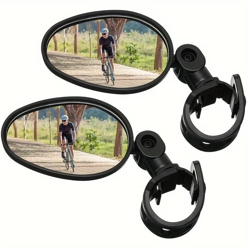 1/2PCS Bike Mirrors, Acrylic Convex Oval Rearview for Cycling360° Rotatable Shockproof Handlebar Mount Mirrors for Mountain &