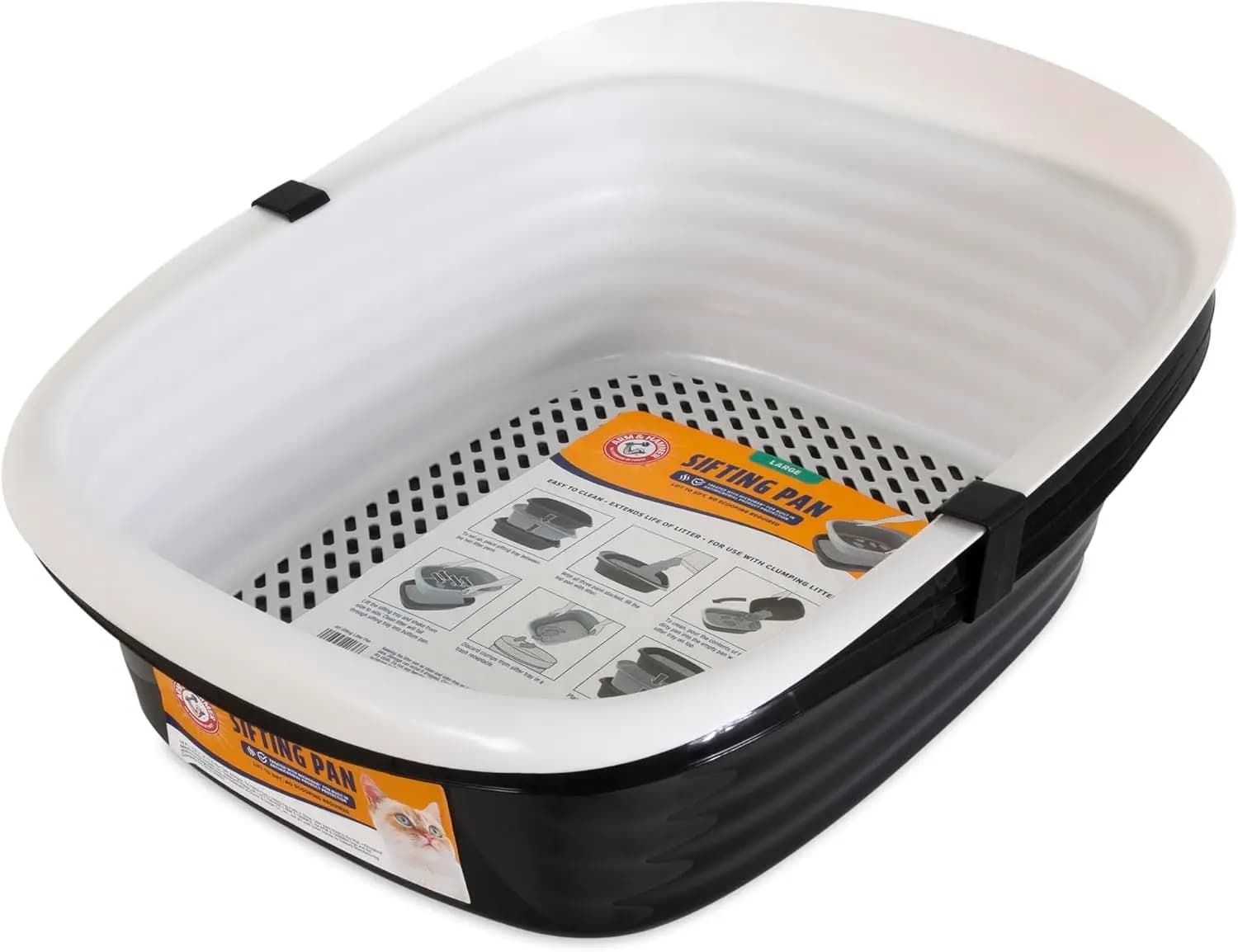 Large Sifting Litter Box with Lift-to-Sift Technology for Easy Cleaning and Odor Control, Made in USA