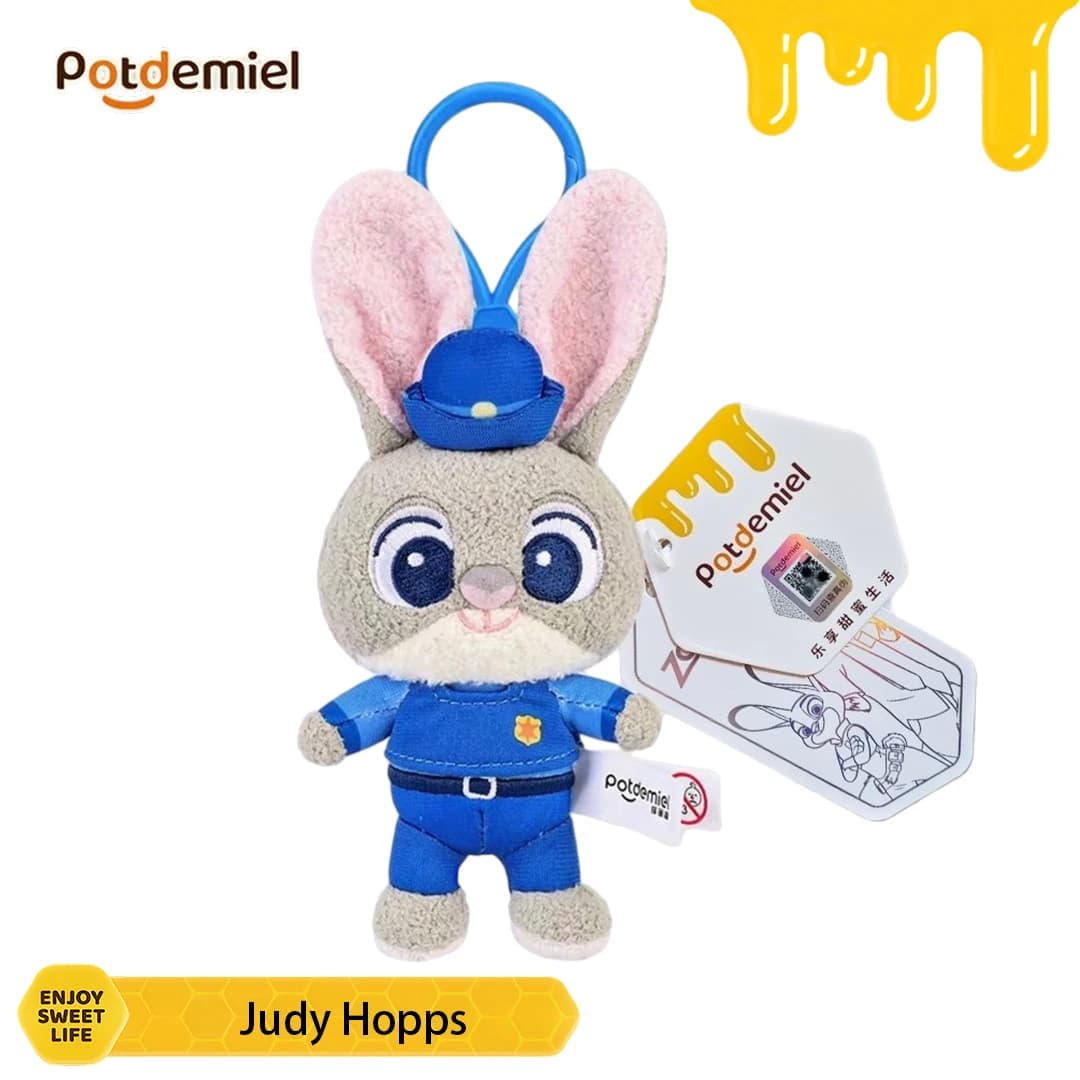 Potdemiel Disney Zootopia Judy Hopps Plush Ornament Phone Charm Key Ring Bag Charm Daily Carry Kid Holiday Souvenir Gift Figure