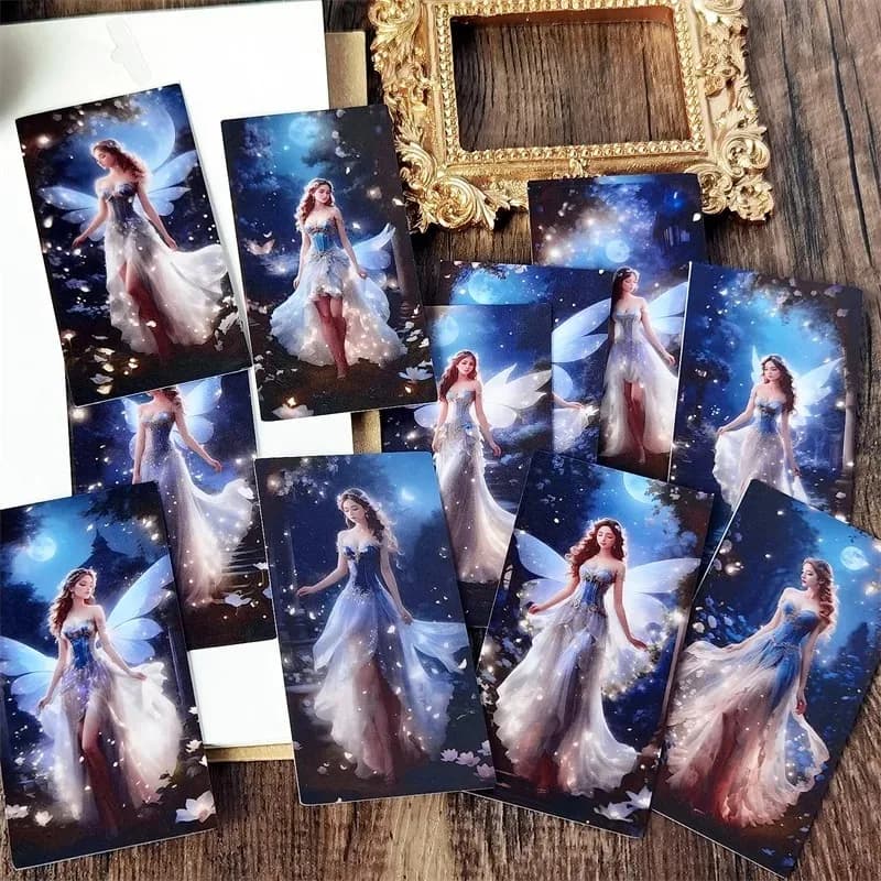 12 pezzi cute Moon, starry sky, night elf, fairy girl Cartoon adesivi decorativi impermeabili per Planner Journal Notebook Ins fai da te