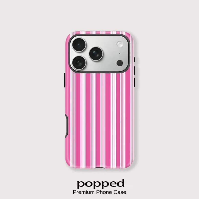 popped For Magsafe Magnetic Phone Case For iPhone 17 Air 16 15 14 13 12 17 Pro Max Stripe Wireless Charging Acrylic Cover