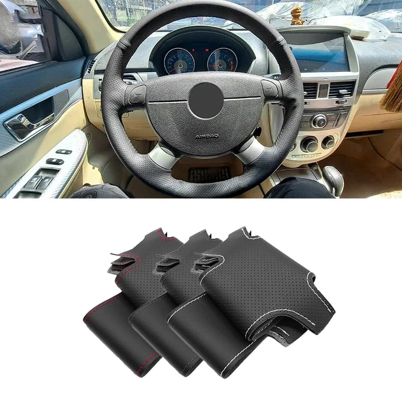 Per Chevrolet Aveo LOVA Buick Excelle Daewoo Gentra 2013 2015 Lacetti 2006 - 2012 coprivolante per auto in pelle perforata