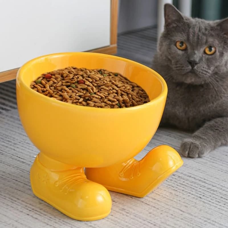 Ciotola per cani con piede alto in ceramica Cibo Acqua Protezione portatile della colonna vertebrale cervicale Ciotola per cani Ciotole per cani di grande calibro Forniture per animali domestici