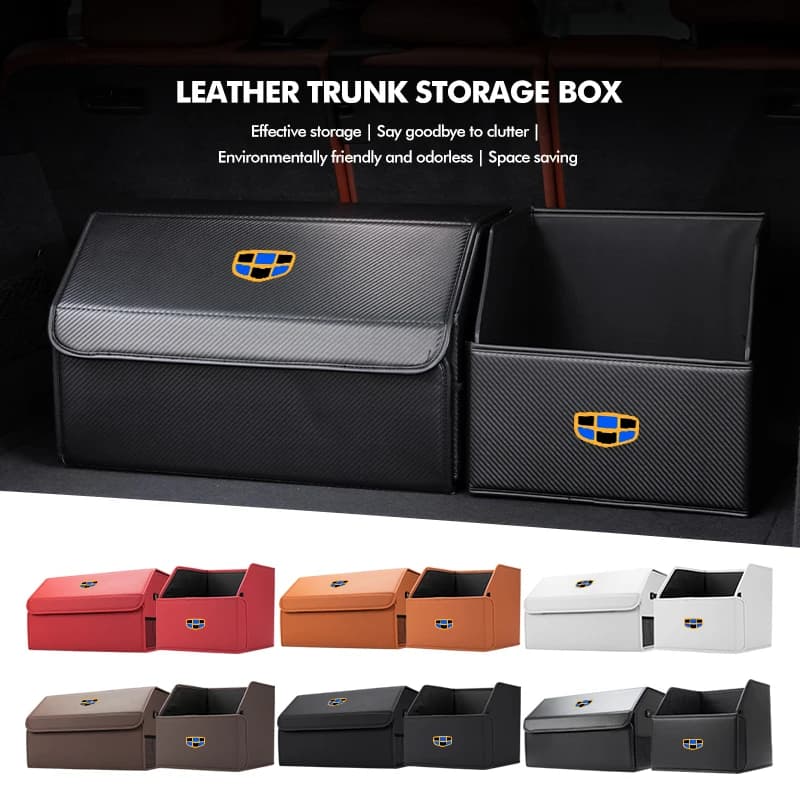 For Geely Car Logo Trunk Storage Box Auto Organizer Foldable Stowing Container Bag Atlas Boyue NL3 X6 EX7 Emgrand X7 SUV GT GC9