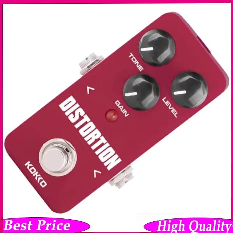 Pedale Effetto Chitarra Elettrica KOKKO True Bypass con Capotasto per Chitarra, Plettri e Accessori, Mini Pedale Distorsore