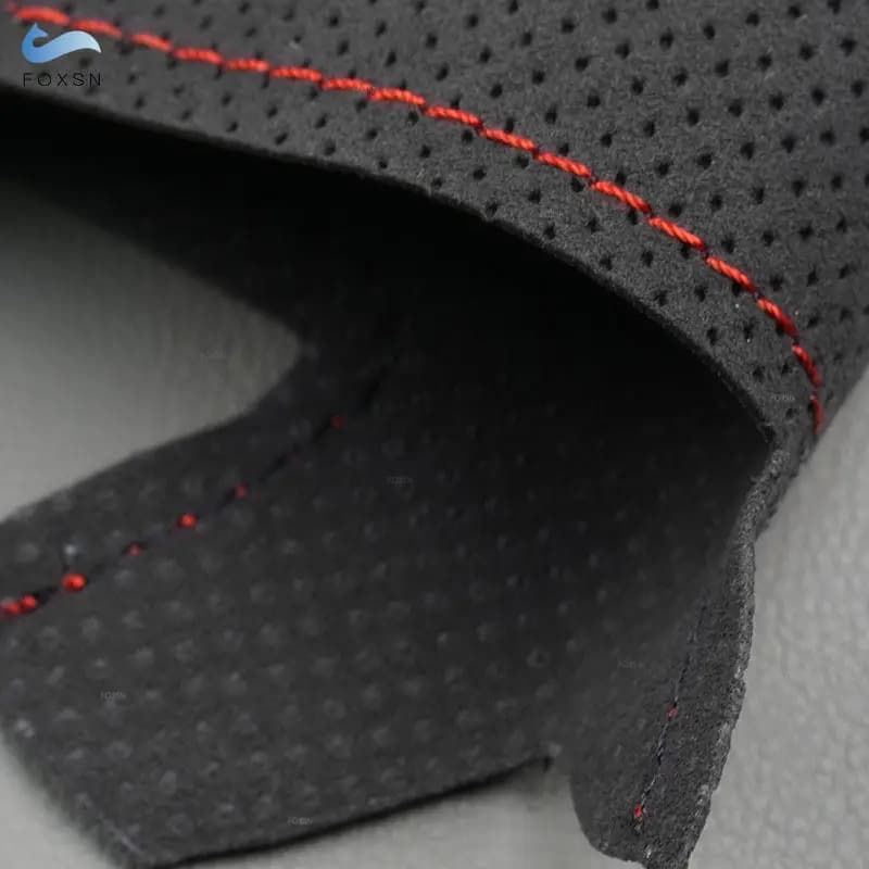 Coprivolante in Pelle Scamosciata Perforata per VW Golf 4 MK4 1997-2004, Passat B5 1997-2002, Polo, Bora, Seat Leon MK1