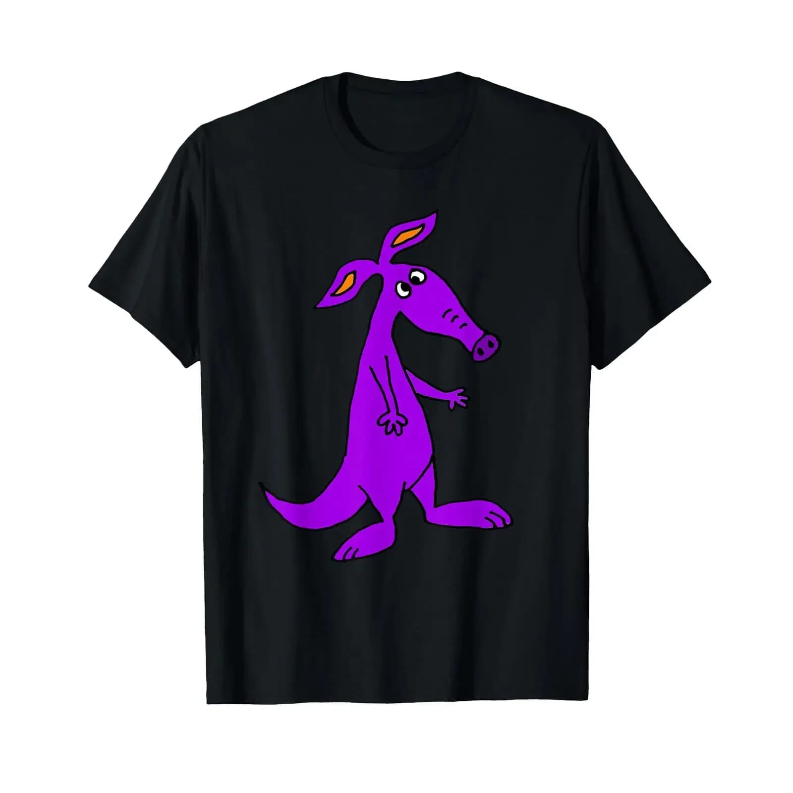 Smileteesanima Funny Purple Aardvark Anteater Cartoon T Shirt vintage Washed Slightly graphic homme Comfortable Unisex Casual
