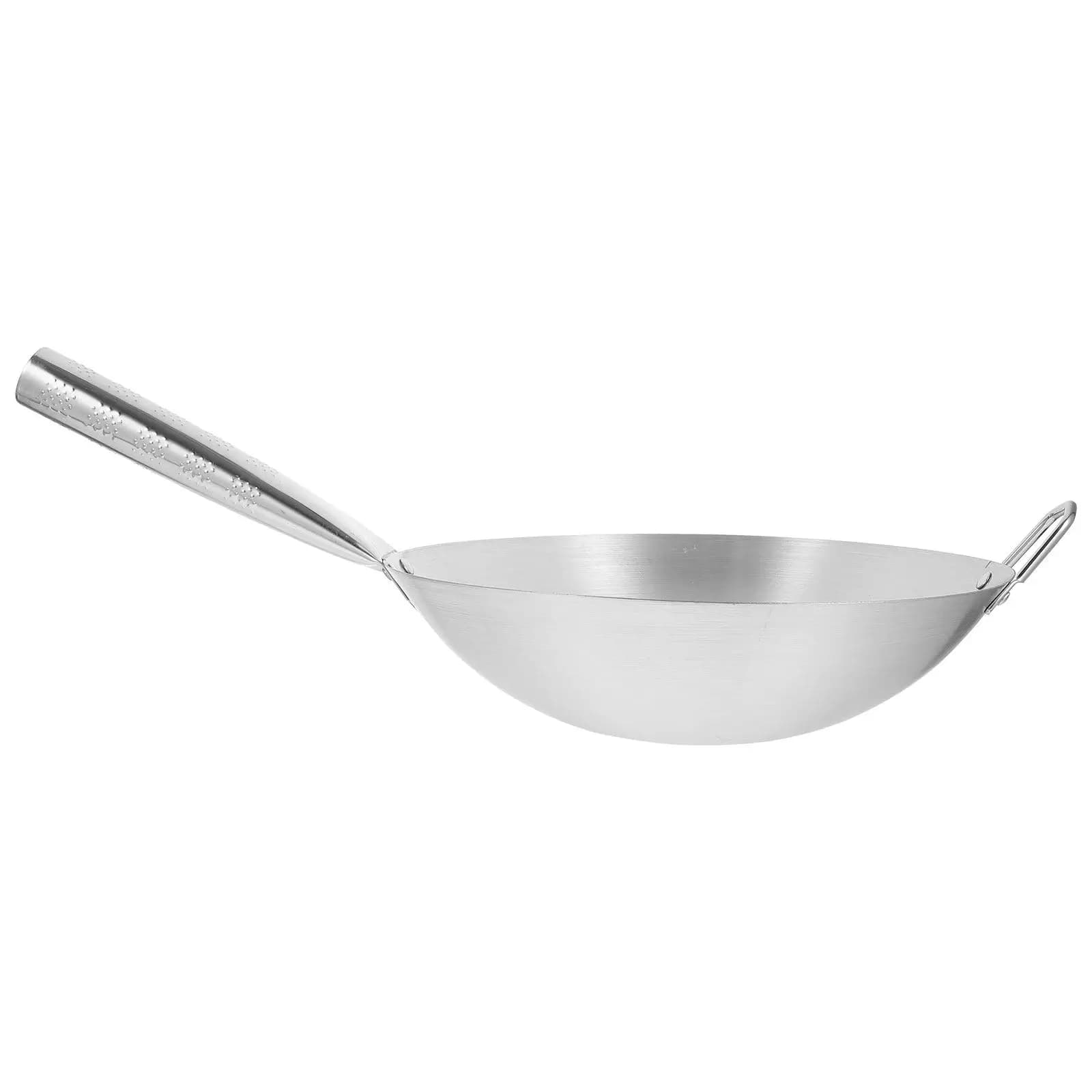 China Wok Stainless Steel Non-stick with Long Handle, Suitable for All Types of Shapes, Easy to Clean