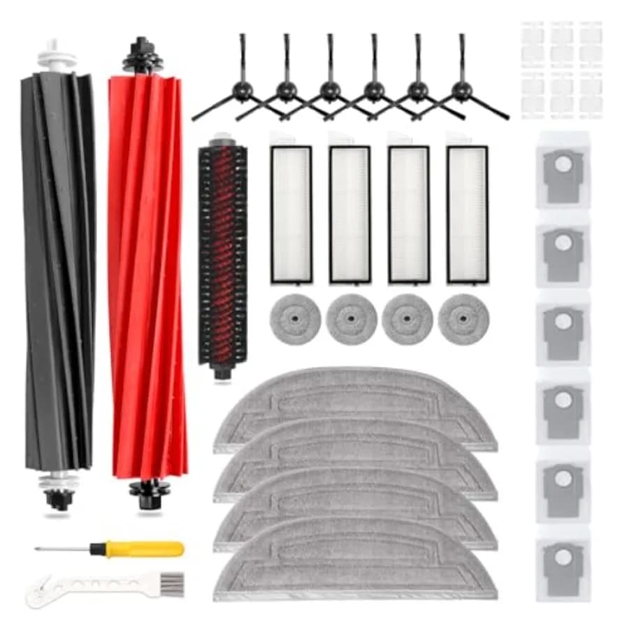 Kit Accessories 33 Pieces for Robot Vacuum Cleaner Roborock S8 Max/MaxV Ultra: 6 Brushes Perfume, 1 Cleaning Brush, 1 Set Key Brushes