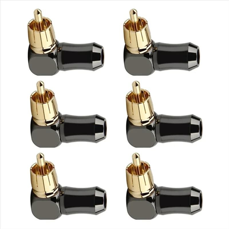 B24B RCA Connector Audio Plug Male 90 Degree Right Angle Elbow Speaker Terminal Conector For Soldering Video Cable