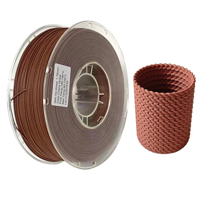 Filamento in Legno 1.75mm per Stampante 3D, Filamento PLA Nero 1KG, Materiale per Stampa 3D in Legno Multicolore