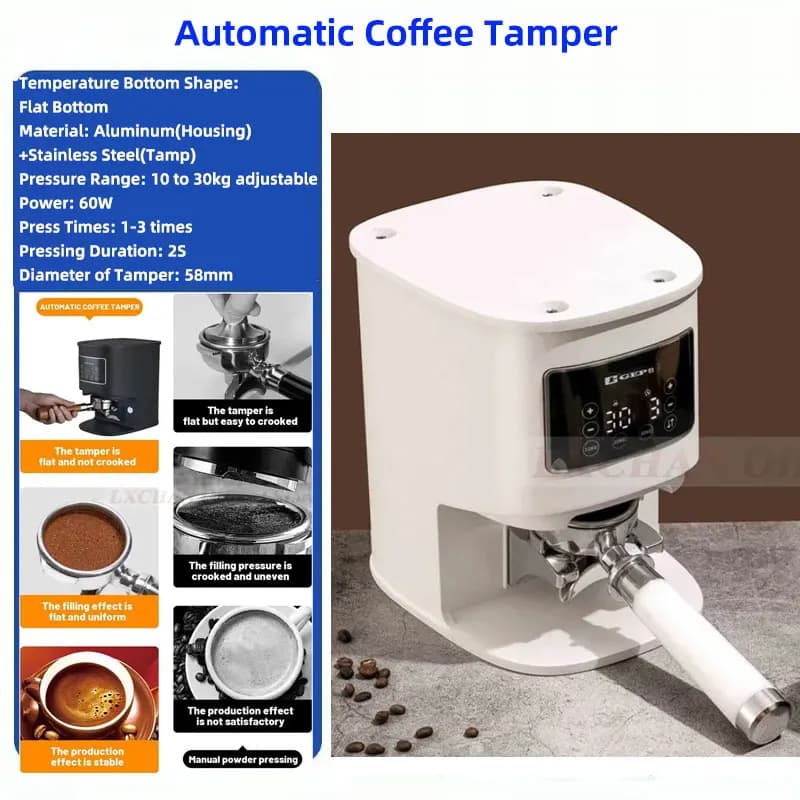 LX LT58 Pressino per caffè elettrico 58mm Pressino automatico per caffè Touch screen Pressino per caffè espresso in acciaio inossidabile 10-30KG