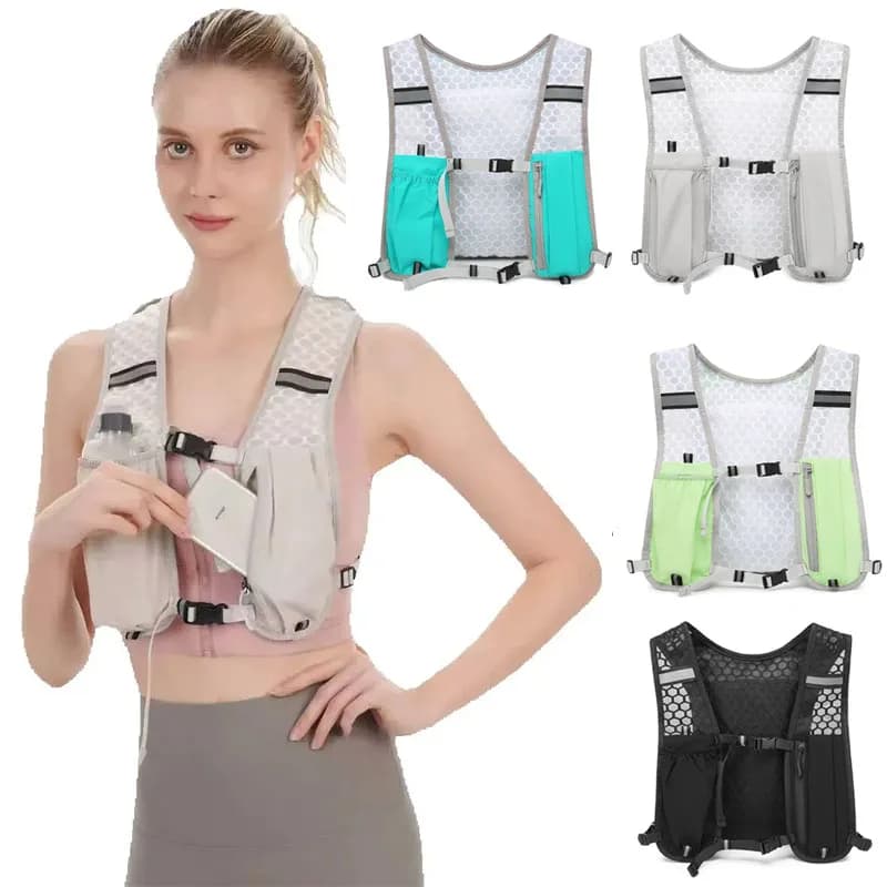 Skiing vest for Running, Light backpack for Open Sports, Hiking, Cycling, Marathon, with Pocket Phone