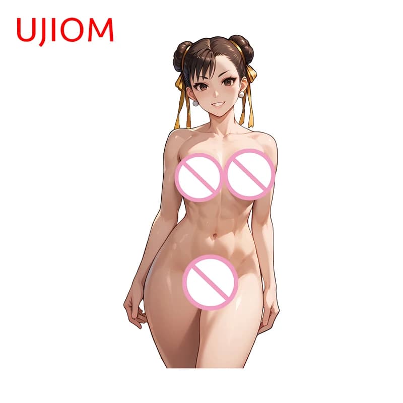 UJIOM Chunli Seducente Waifu Grandi Tette Adesivo Da Parete Squisito Incantevole Protezione Solare Unico Decalcomania Sala Da Gioco Decor Accessori