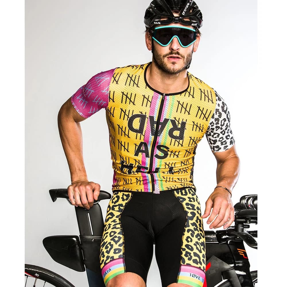 Men's Cycling Jumpsuit Team Bike Clothes shorts with suspenders Set street bike clothing Kit short sleeve shirts Maillot clothes Cycling bib