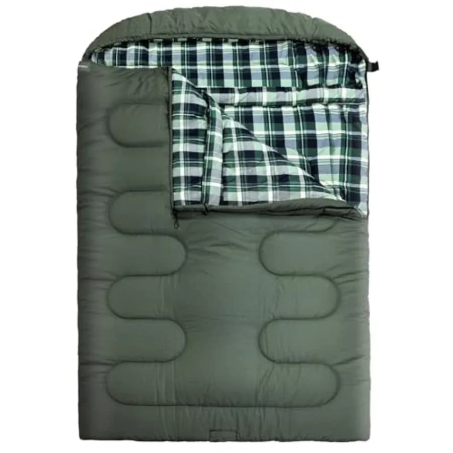 Pelo Double to 0 Degrees for Adults, Queen Size, for 2 Persons, for Cold climates, with Compression Bag for Camping in Car