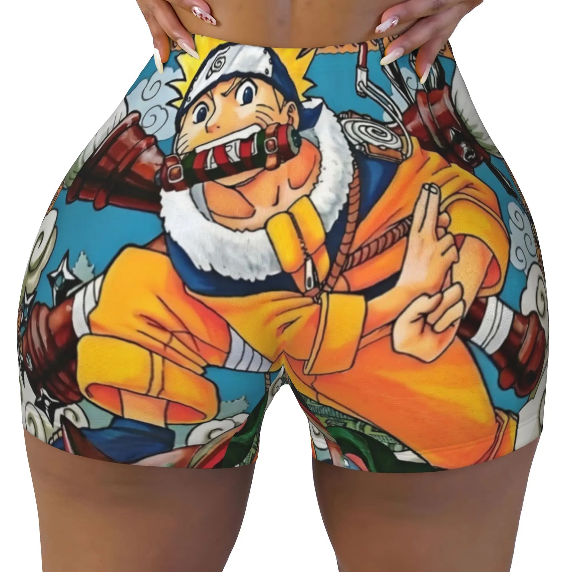 N-Naruto Japane Anime Gym Running Volleyball Shorts Women's TV Manga Series Workout Yoga Shorts