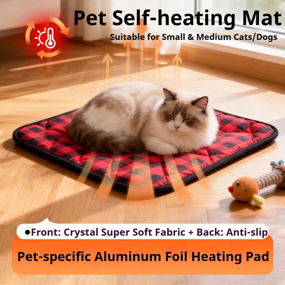 Pet Winter Self-Heating Pad with Aluminum Film Constant Temperature Heat Retention Multi-Layer Seat Cushion for Dogs Cats Pet