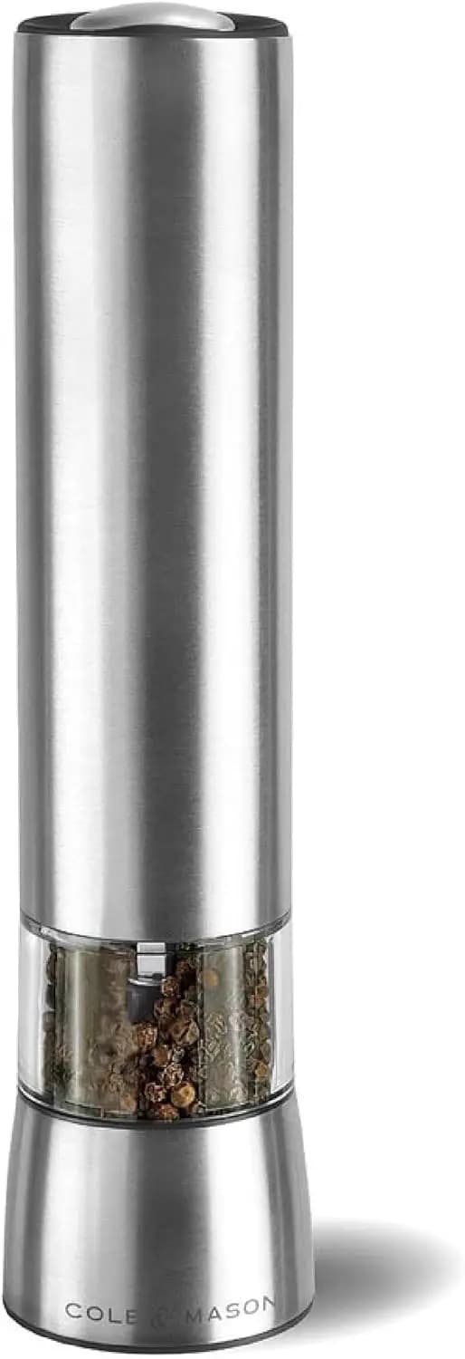Macinapepe Elettrico Hampstead - Set Macinapepe Elettrico - Macinatore di Spezie Elettrico Regolabile - Lavabile a Mano - Acciaio Inossidabile