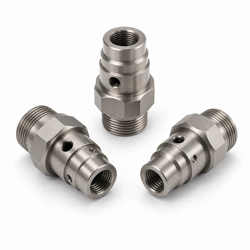CNC Turning Ti-6Al-4V Titanium Valve Adapter for Drone UAV Systems Tight Tolerance CNC Machining Parts