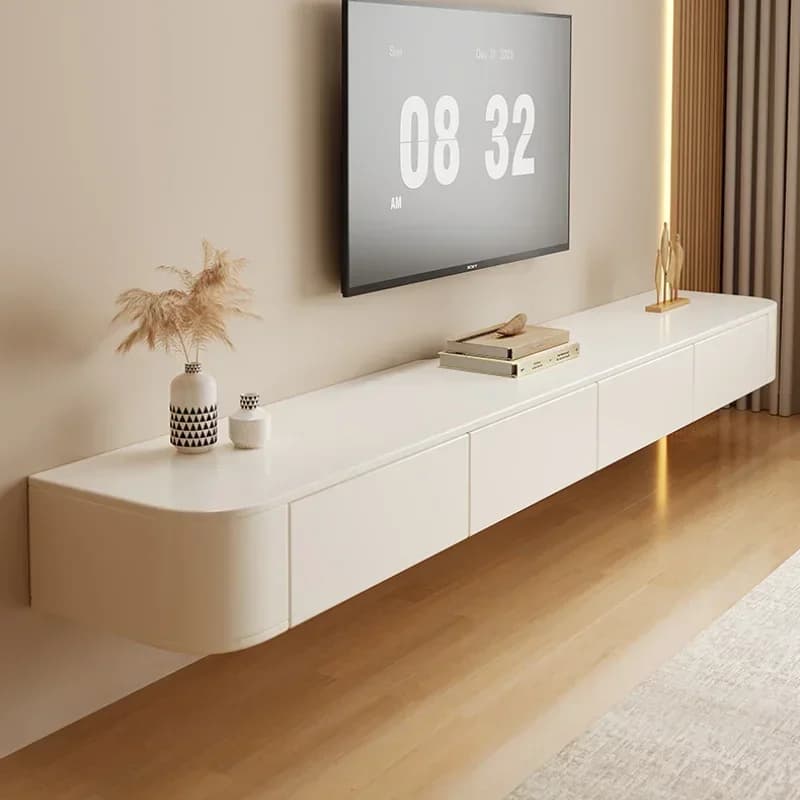 Porta TV in legno da salone Console galleggiante in legno bianco Scaffale Monitor Media Mobile TV Scrivania Muebles Para El Hogar Mobili per hotel