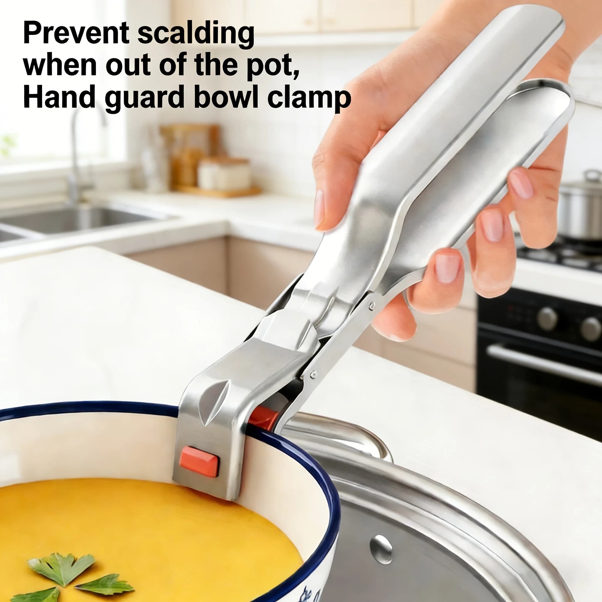 Stainless Steel Anti-scald Bowl Clip, heat resistant gripper for steamer air fryer oven hot dish