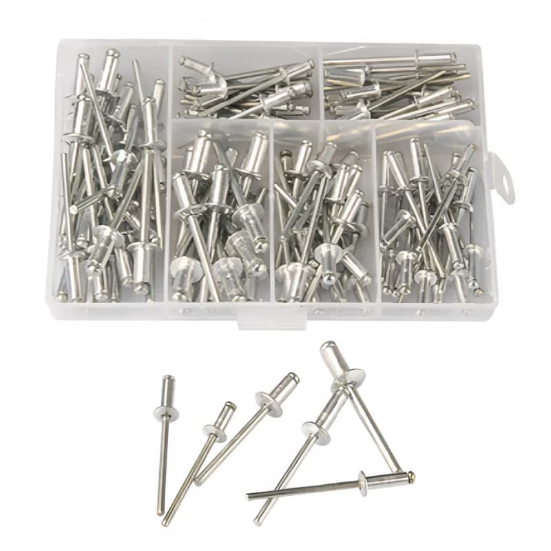 Kit assortito di rivetti ciechi da 120 pezzi M3.2 M4 Rivetti pop con testa a cupola in alluminio per mobili in metallo e riparazioni domestiche fai da te
