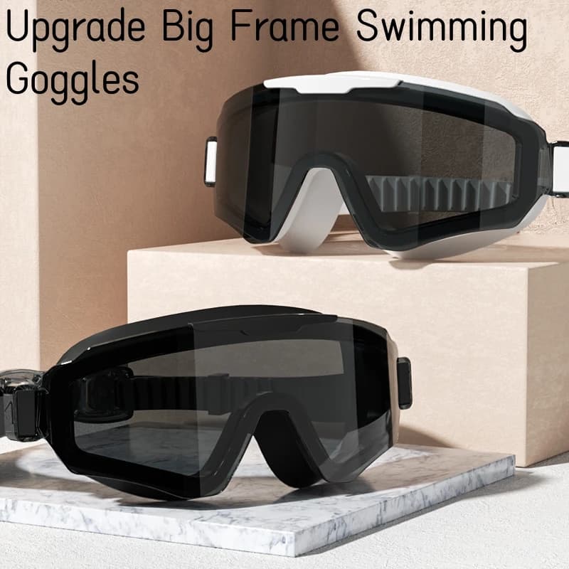 New stylish swim glasses with large frame UV protection waterproof HD Vision adult swimwear for men and women