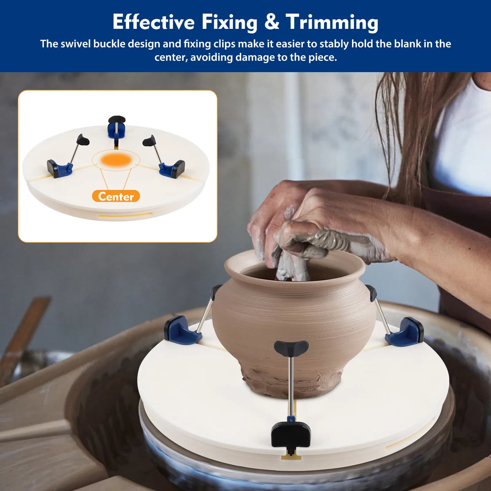 Utensile per Tornio da Ceramica, Clip di Fissaggio per Rifinitura e Riparazione di Argilla Polimerica