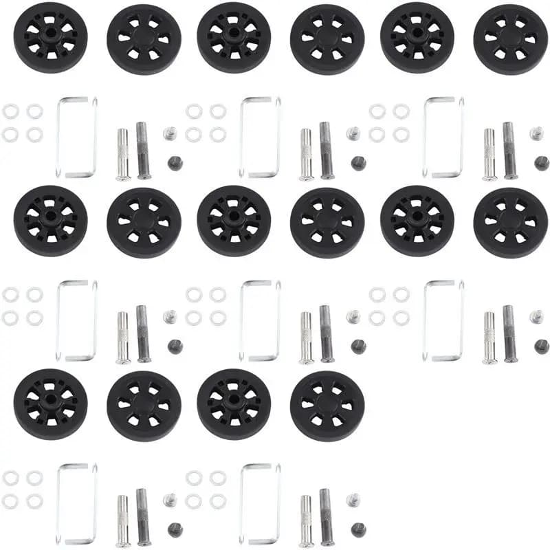 NUOVO-60X13mm Set di 16 ruote di ricambio per valigie, ruote girevoli in PU per valigie con cuscinetti A