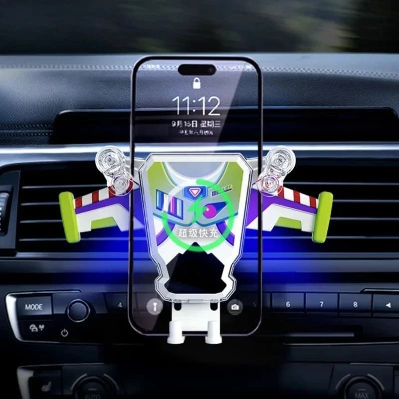 Dsn Toy Story Figure Buzz Lightyear Car Phone Holder Wireless Charging Mobile Phones Electric Car Phone Holder Figure Gift